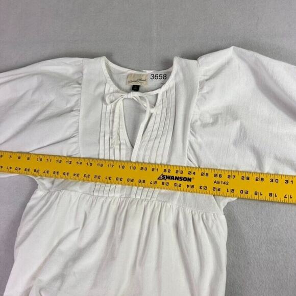 Universal Thread Dress XS White Puff Sleeve Peasant Necktie Cottage Core - Picture 4 of 14